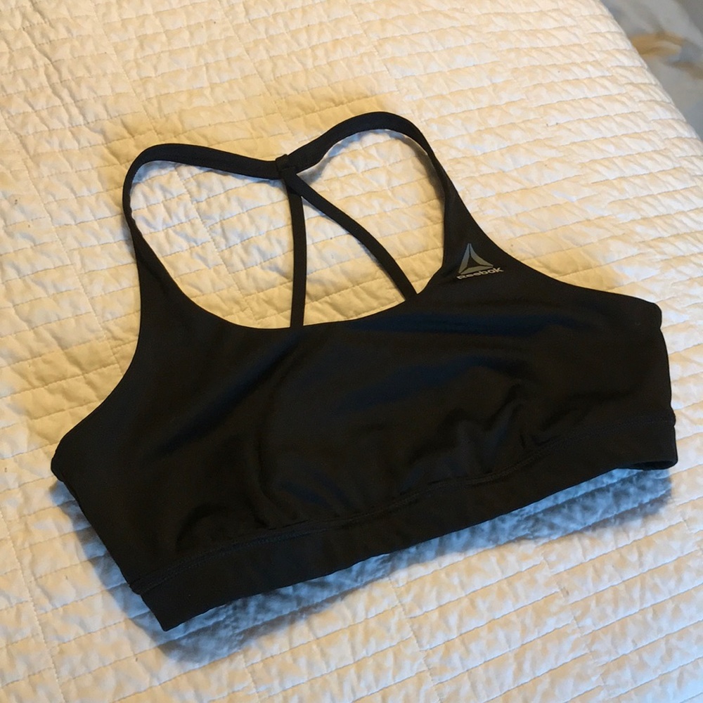 Reebok black sports bra size large